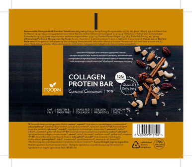 Foodin Collagen Protein Bar Caramel Cinnamon 50g