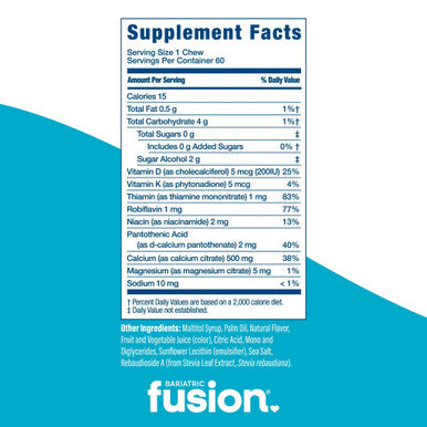Bariatric Fusion Delighted Fruit Punch Calcium Citrate 60 Soft Chews