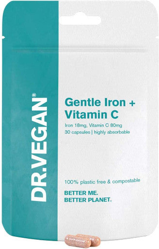 Dr Vegan Gentle Iron & Vitamin C 30 capsules Shelf Box of 5