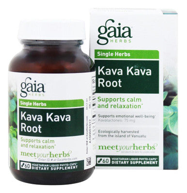 Gaia Herbs Kava Kava Liquid Phyto Capsules, 60 Vegetarian Capsules