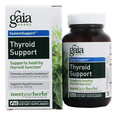 Gaia Herbs Thyroid Support Liquid Phyto Capsules, 60 Vegetarian Capsules