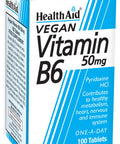 Health Aid Vegan Vitamin B6 50mg 100's