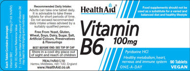 Health Aid Vitamin B6 100mg 90's