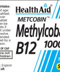 Health Aid Metcobin Methylcobalamin B12 1000mcg 60's