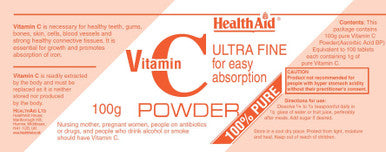 Health Aid Vitamin C 100% Pure Ultrafine 100g