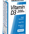 Health Aid Vitamin D3 200iu Drops 15ml