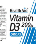 Health Aid Vitamin D3 200iu Drops 15ml