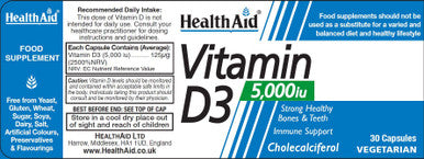 Health Aid Vitamin D3 5000iu 30's