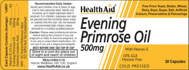 Health Aid Evening Primrose Oil 500mg with Vitamin E