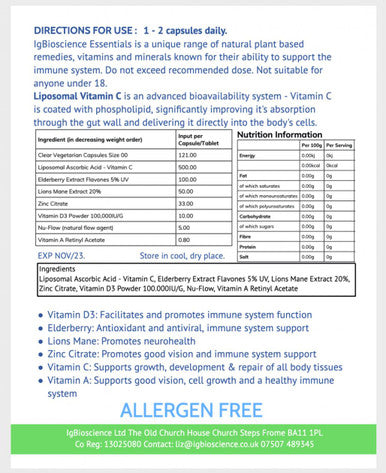 IgBioscience Vitamin D3 Complex with Liposomal Vitamin C 60's