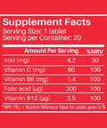 Sunshine Nutrition Iron Blood Orange Flavor Effervescent Tablets 20's
