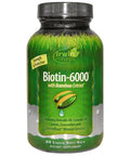 Irwin Naturals Biotin 6000 with Bamboo Extract, 60 Softgels