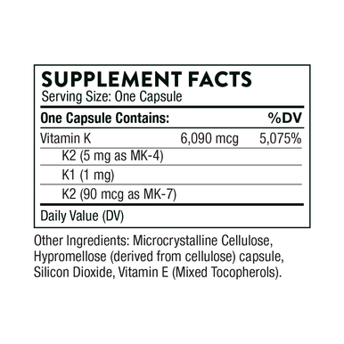 Thorne Vitamin K - formerly 3-K Complete 60 Capsules