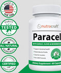 Nutracraft Paracel Intestinal Guard | Intestinal Cleanse for Humans | Wormwood, Black Walnut, Clove, PAU D Arco, Echinacea, Goldenseal | 60 Non-GMO Capsules