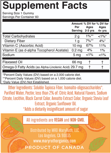 MaryRuth Organics Kids Vegan Omega-3 Gummies