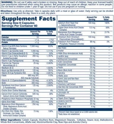 Solaray - Spectro Multi-Vita-Min, Original Formula, Iron Free, 360 Capsules
