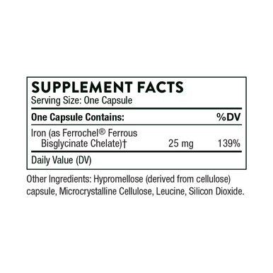 Thorne Iron Bisglycinate 60 Capsules