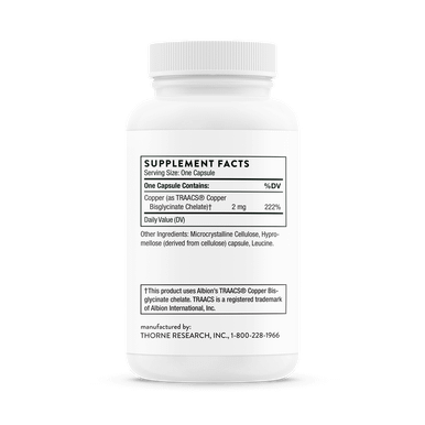 Thorne Copper Bisglycinate 60 Capsules