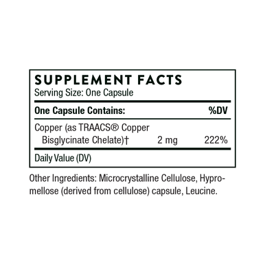 Thorne Copper Bisglycinate 60 Capsules