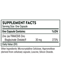 Thorne Zinc Bisglycinate 30 mg 60 Capsules