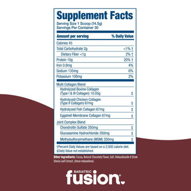 Bariatric Fusion Multi Collagen Protein Powder - Chocolate 381 Grams