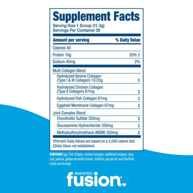 Bariatric Fusion Multi Collagen Protein Powder - Unflavored 339 Grams