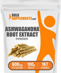 BULKSUPPLEMENTS.COM Ashwagandha Root Extract Powder 600mg per Serving, 100g (3.5 oz)