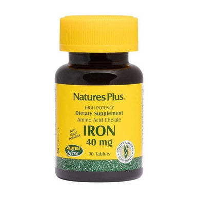 Natures Plus Iron 40 mg Biotron Amino Acid Chelate 90 Tablets