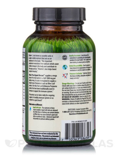 Irwin Naturals Vita-C Plus Urgent Rescue, 60 Liquid Softgels
