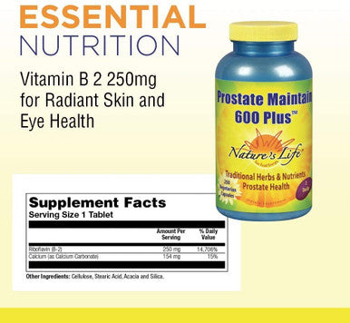 Natures Life Vitamin B-2, Powerful Support for Healthy Skin & Metabolism, 250mg 100ct 250mg