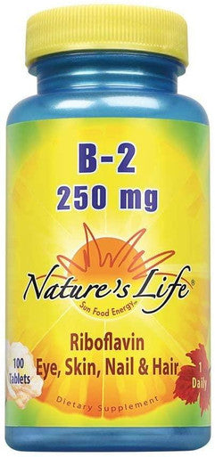 Natures Life Vitamin B-2, Powerful Support for Healthy Skin & Metabolism, 250mg 100ct 250mg