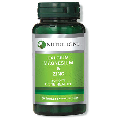 Nutritionl Calcium Magnesium & Zinc Dietary Supplement, 100 Tablets