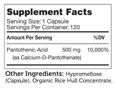 Zahler's Pantothenic Acid General Health 120 Capsules