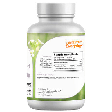 Zahler's Pantothenic Acid General Health 120 Capsules