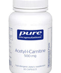 Pure Encapsulations, Acetyl L Carnitine, 500 mg, 60 vcaps