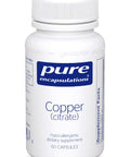 Pure Encapsulations, Copper, citrate, 60 vcaps