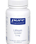 Pure Encapsulations, Lithium, orotate, 5 mg, 90 vcaps
