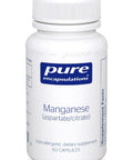Pure Encapsulations, Manganese, aspartate/citrate, 60 vcaps