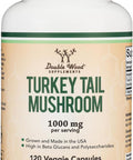 Double Wood Turkey Tail Mushroom Supplement 120 Capsules - 2 Month Supply