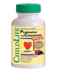 ChildLife Essential Probiotics with Colostrum (Berry) - 90 chewable tablets