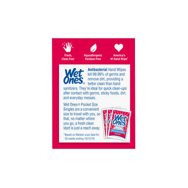 WET ONES Antibacterial Hand Wipes Singles, Fresh Scent 24 ea - Pack of 2