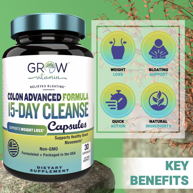 FAST ACTING Colon 15 Day Quick Cleanse - Supports Detox & Increased Energy