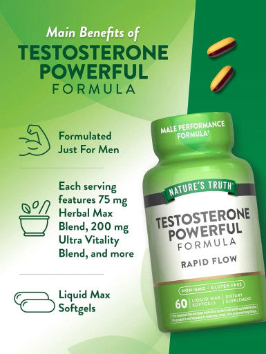 Nature's Truth Testosterone Power 60 Liquid Max Softgels