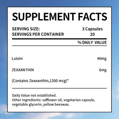 Eye Health Supplement, Lutein and Zeaxanthin, Vision & Macular Health