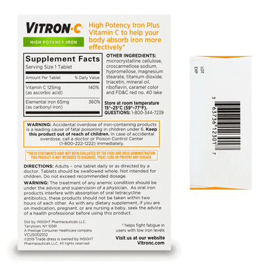 Vitron-C Coated Tablets 60 Tablets