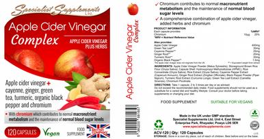 Specialist Supplements Apple Cider Vinegar Complex 120'S