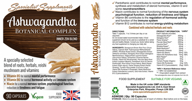 Specialist Supplements Ashwagandha Botanical Complex 90's