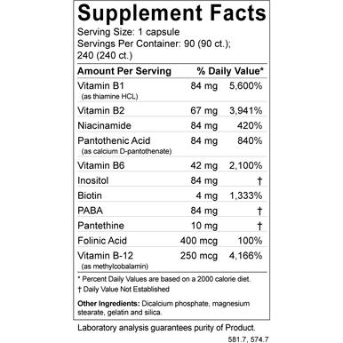 BodyBio B Vitamins Hi Potency 90 Caps