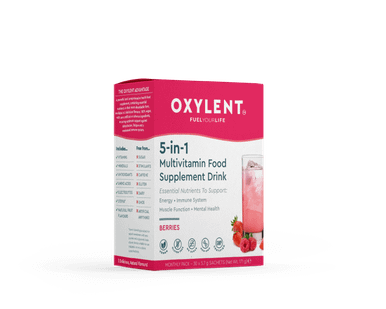 Oxylent 5-In-1 Multivitamin Food Supplement Drink Berries 30'S