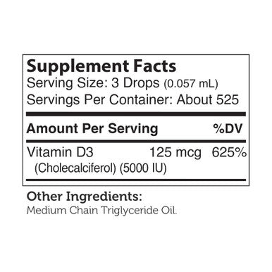 Zahler's Vitamin D3 Liquid 5000 Iu General Health 1FL.OZ